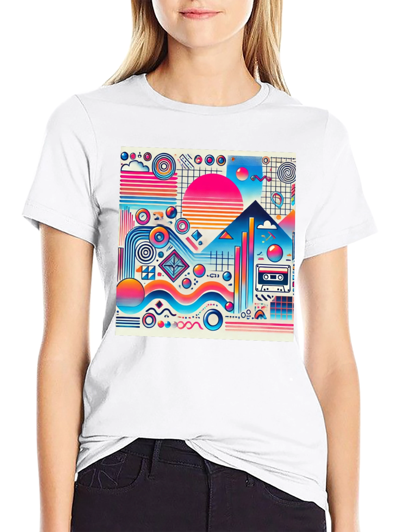 Retro Wave T-Shirt - Vibrant 80s Style
