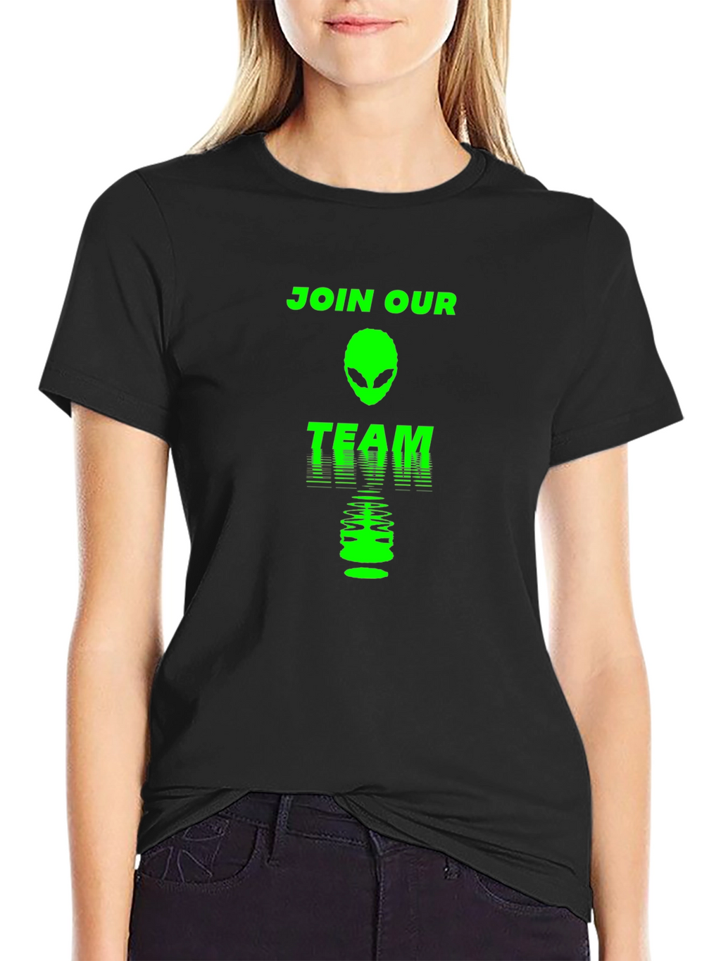 Join Our Team Alien Graphic Tee - Black
