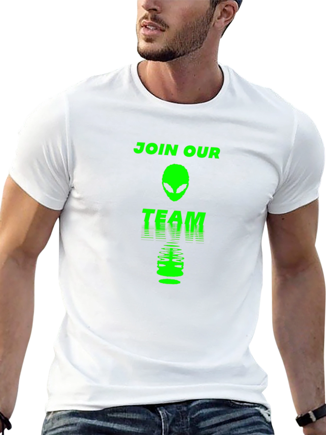 Join Our Team Alien Graphic Tee - Black