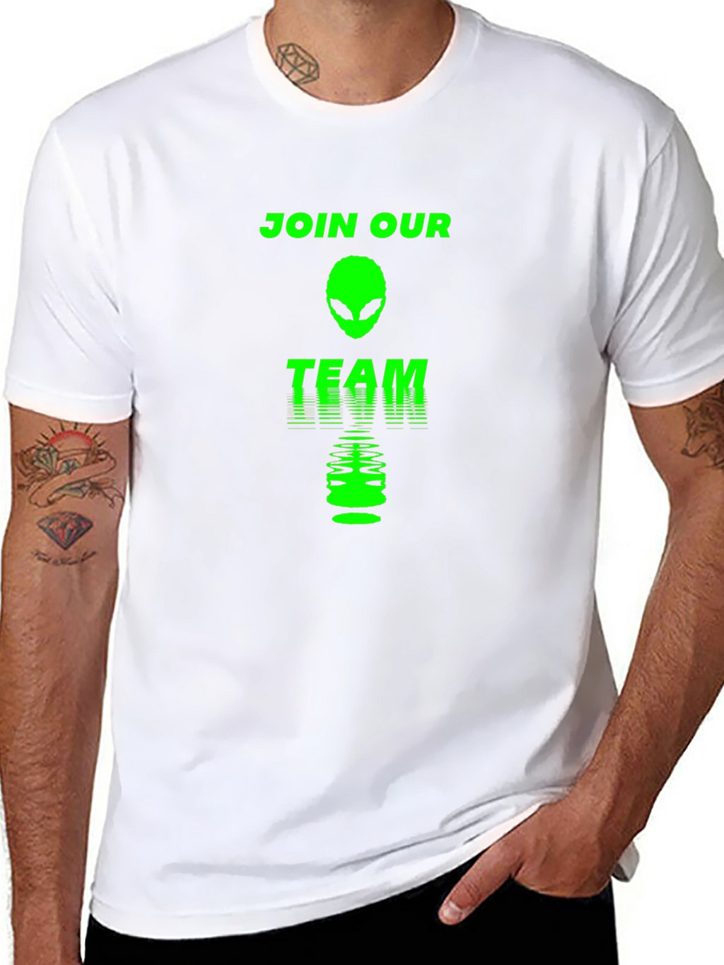 Join Our Team Alien Graphic Tee - Black
