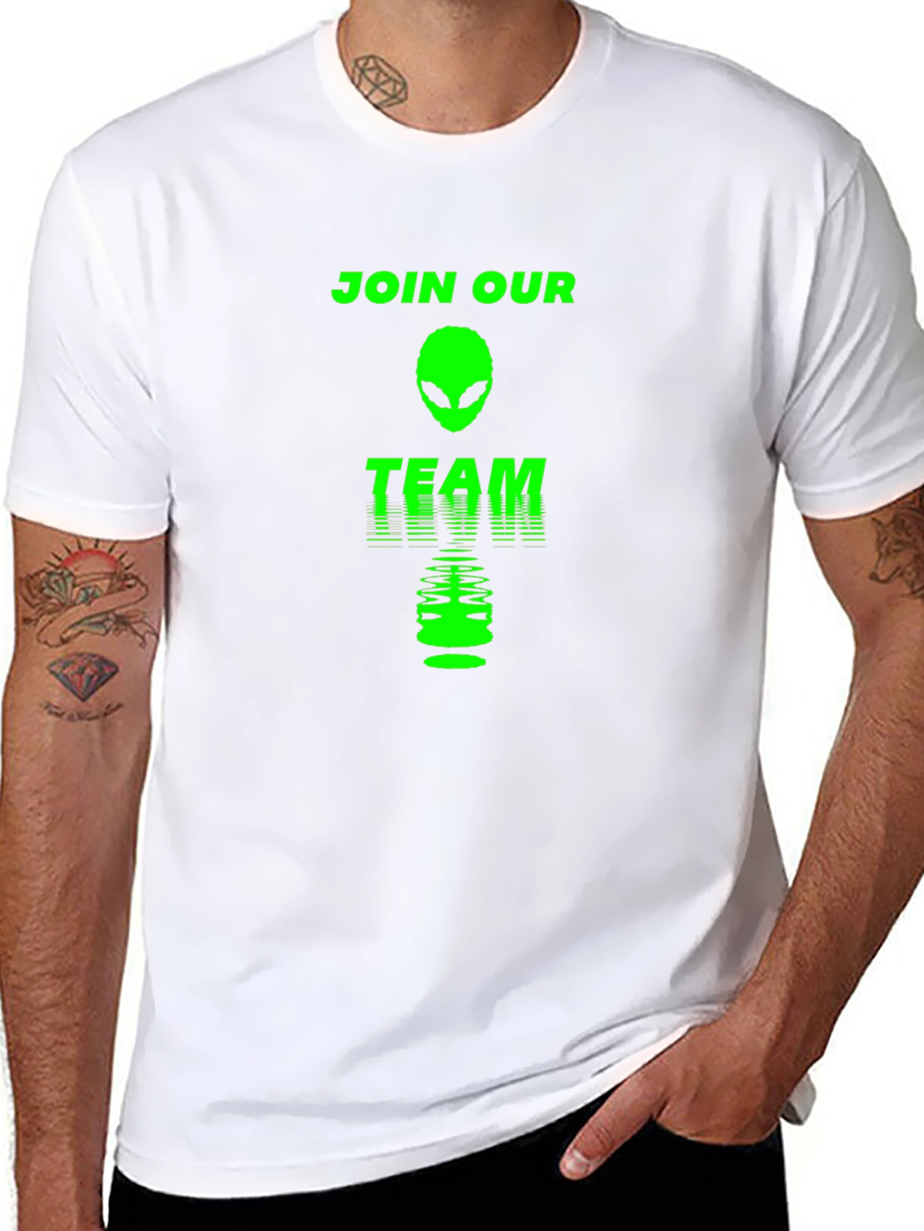 Join Our Team Alien Graphic Tee - Black