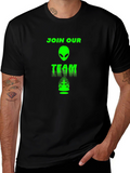 Join Our Team Alien Graphic Tee - Black