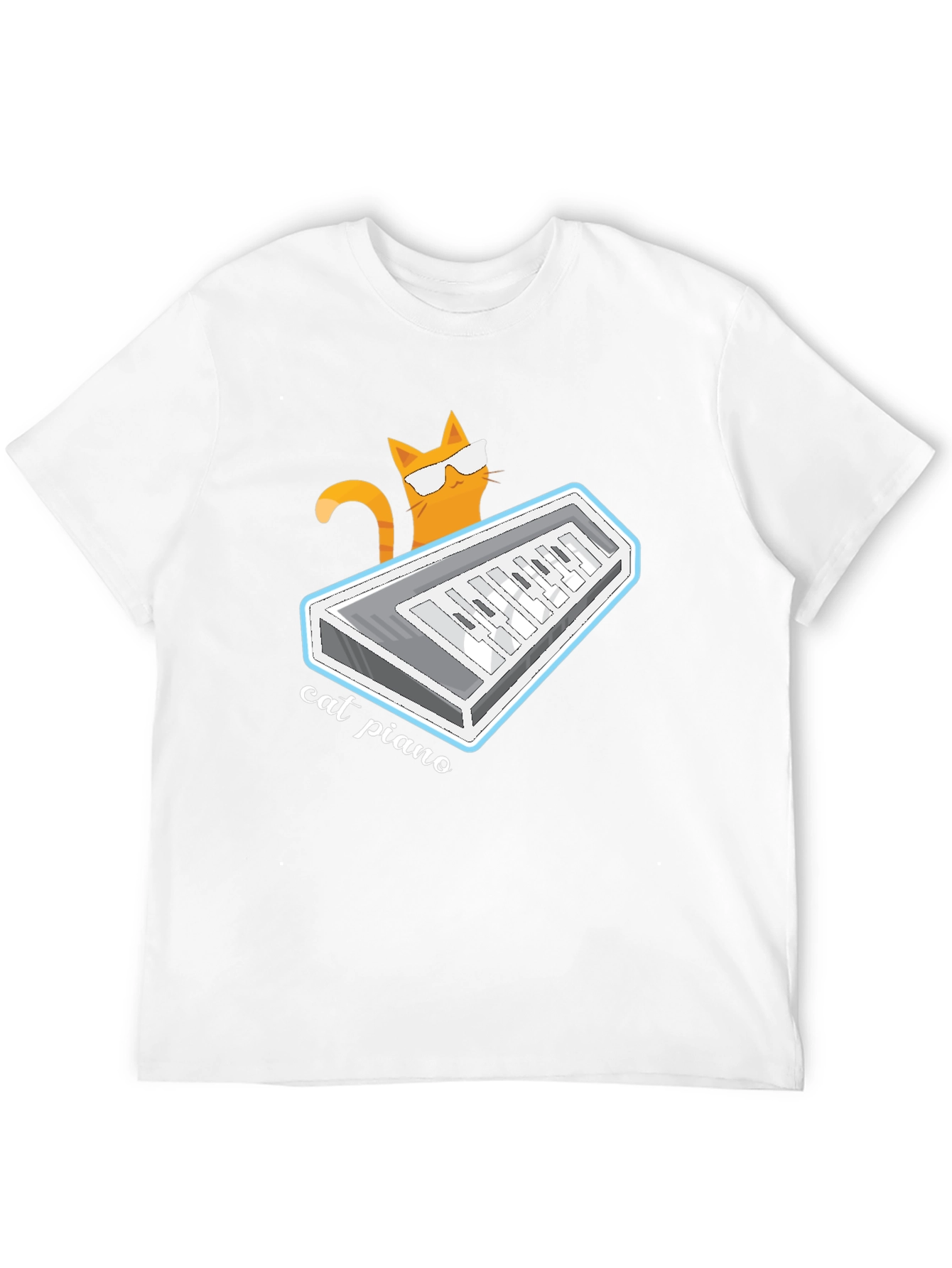 Cat Piano Graphic T-Shirt