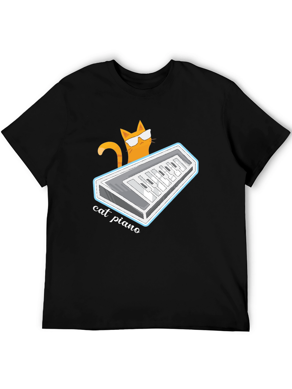 Cat Piano Graphic T-Shirt