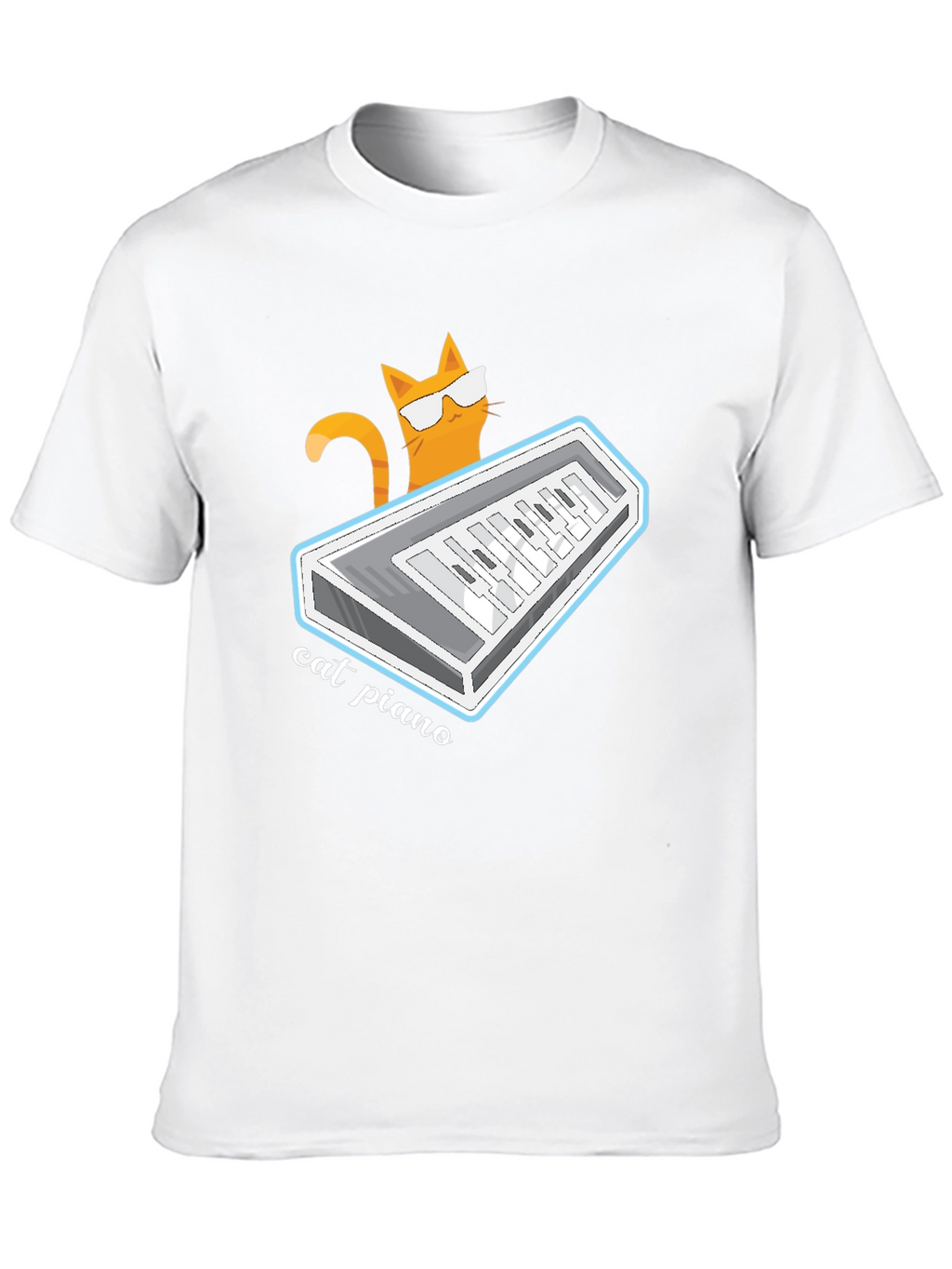 Cat Piano Graphic T-Shirt