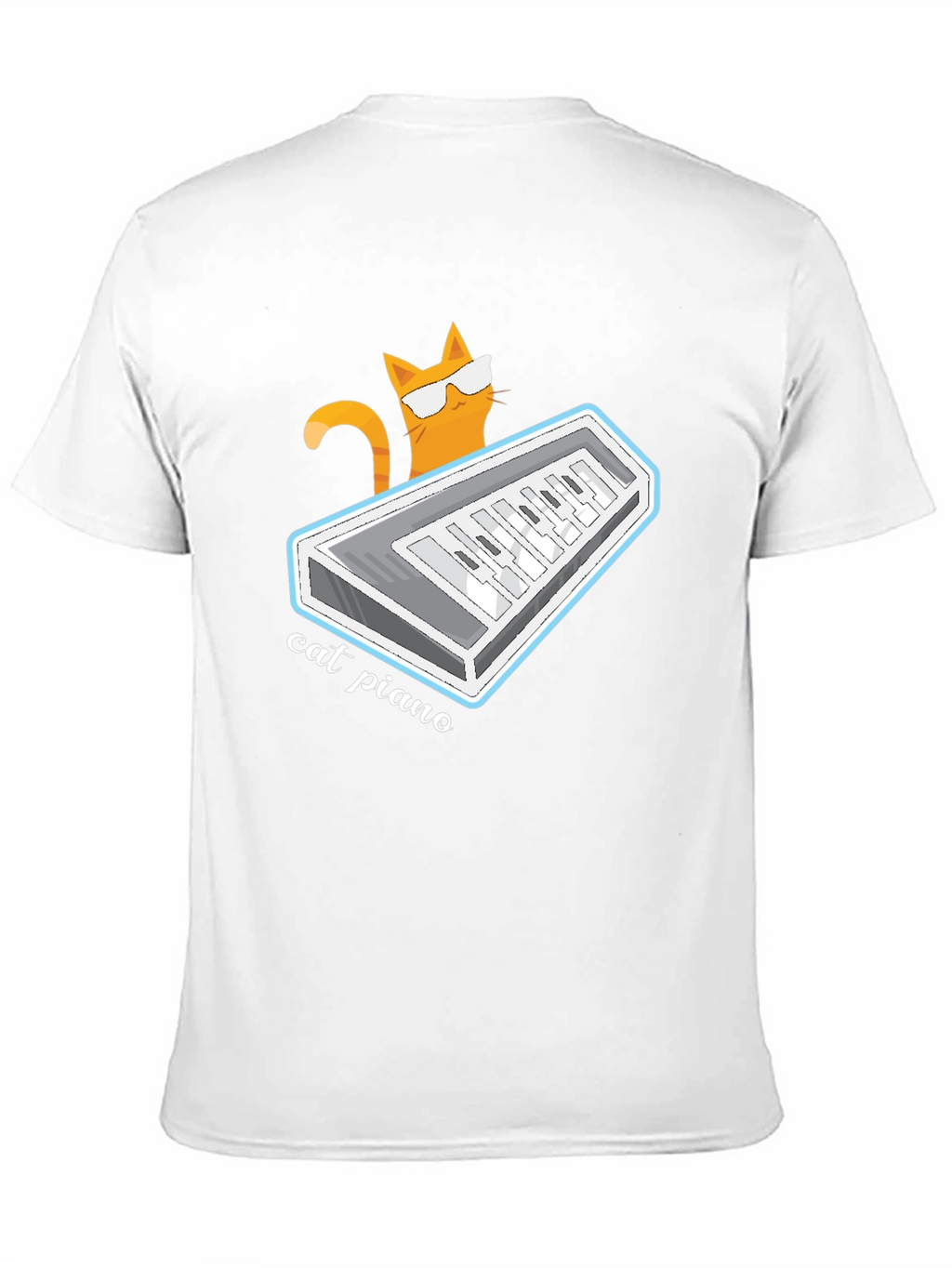 Cat Piano Graphic T-Shirt
