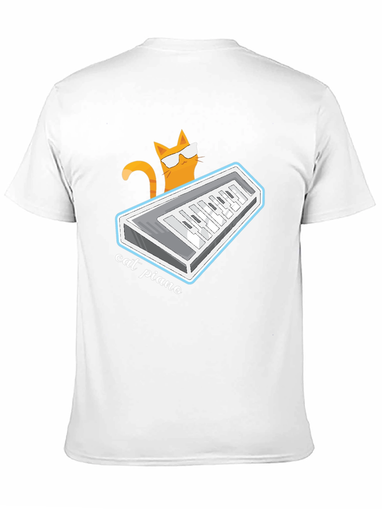 Cat Piano Graphic T-Shirt