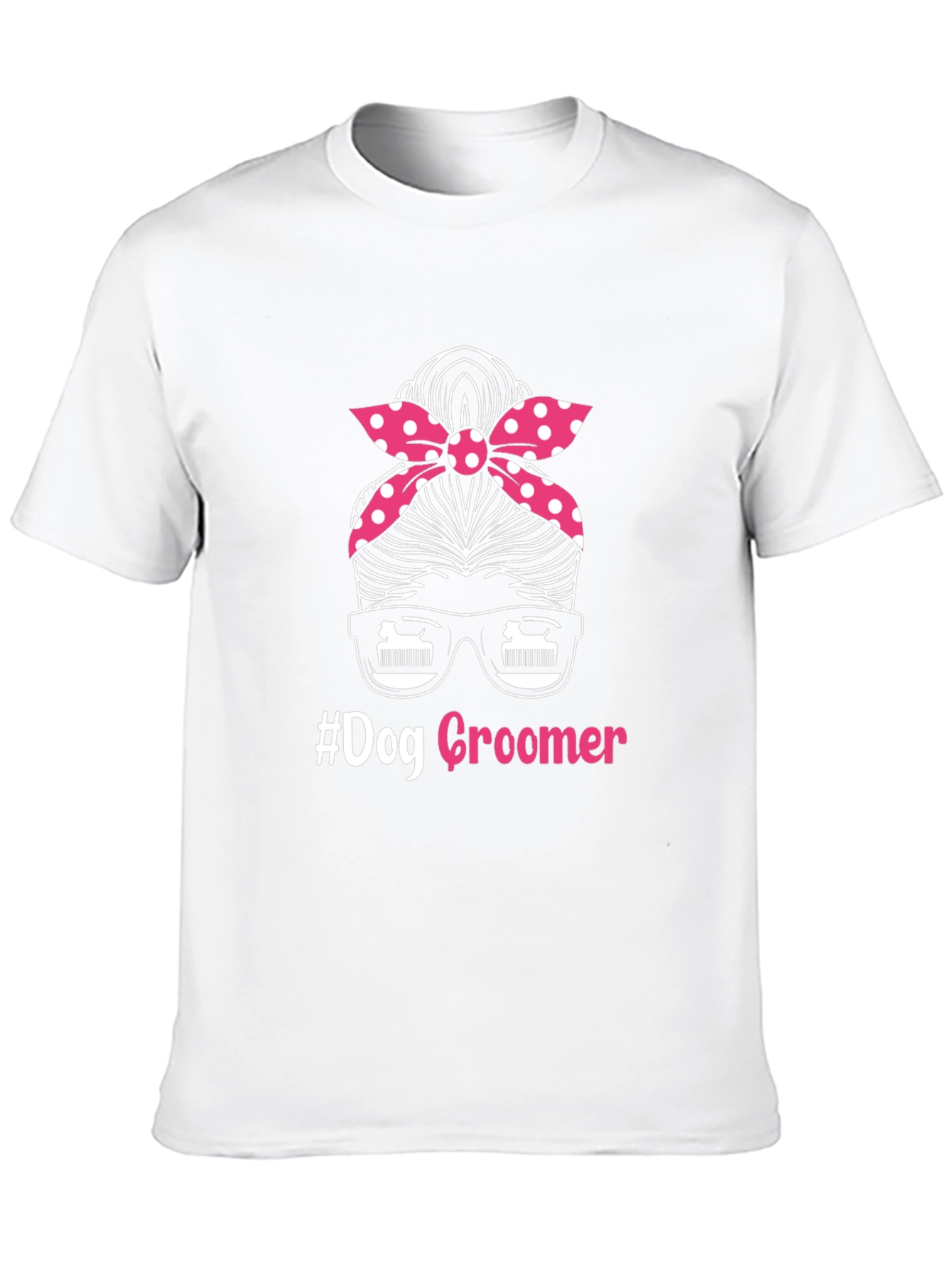 Dog Groomer Messy Bun T-Shirt Pet Stylist Tee