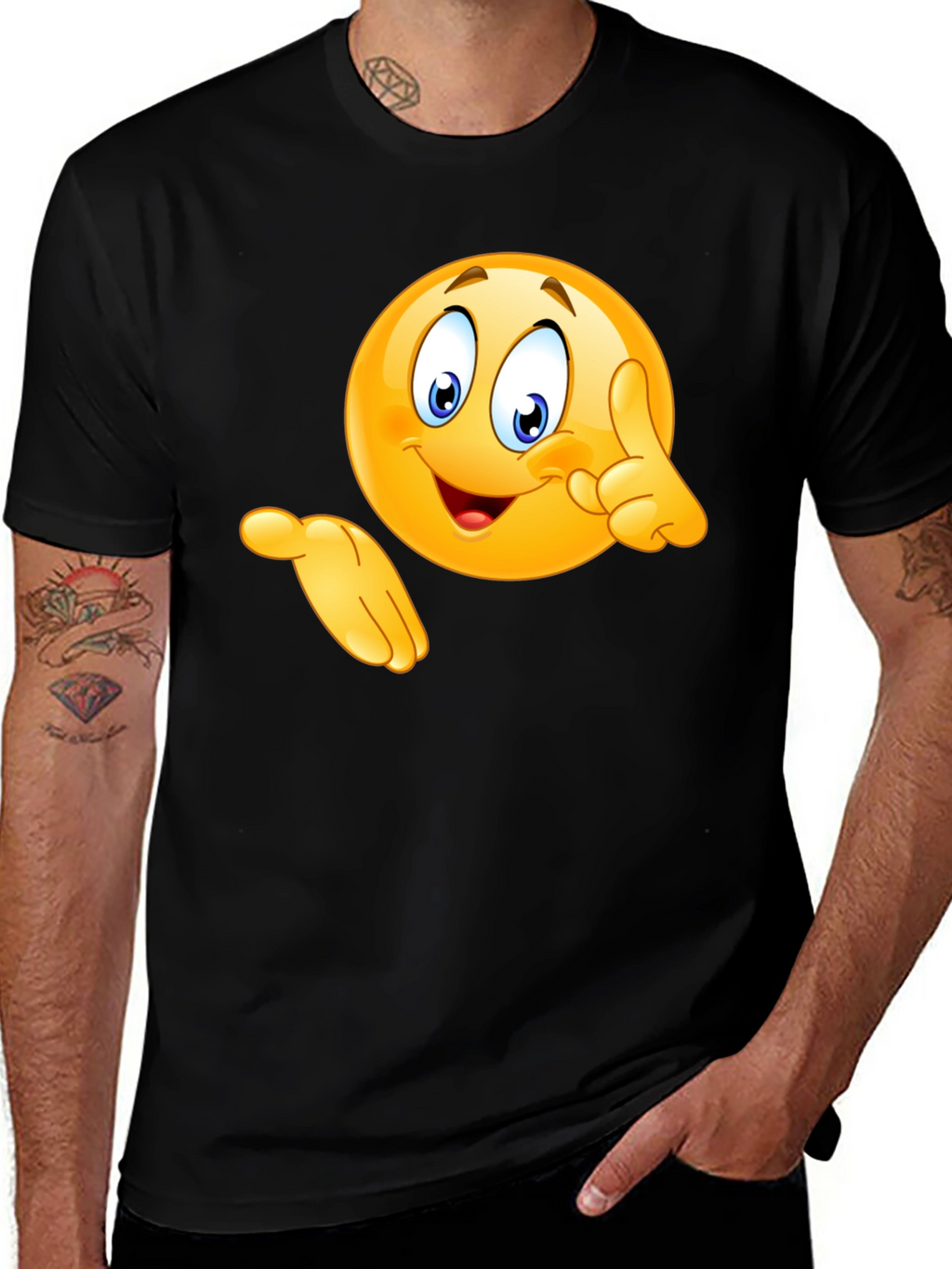 Emoji Graphic Black T-Shirt - Fun & Casual