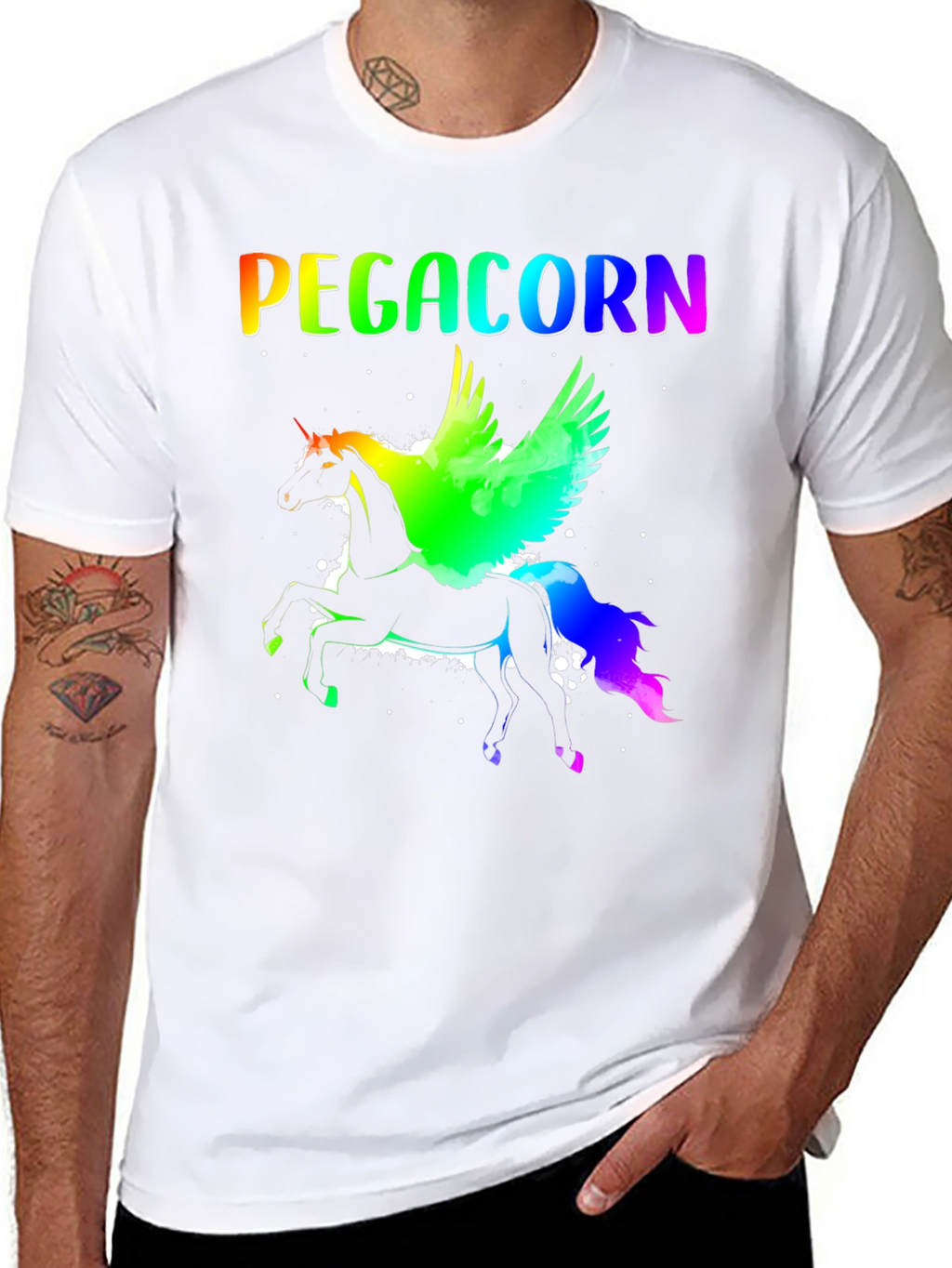 Pegacorn Rainbow Graphic Tee