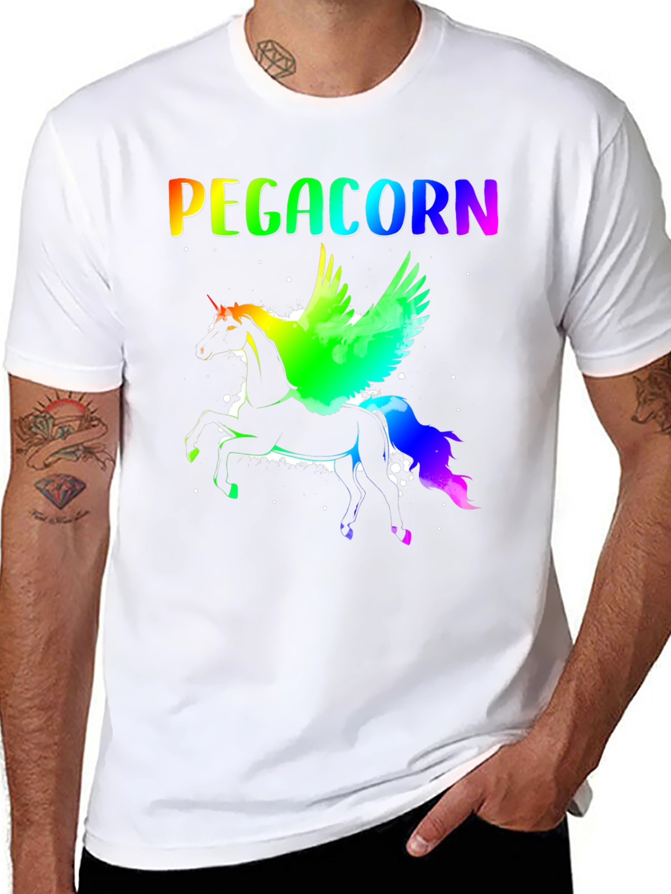 Pegacorn Rainbow Graphic Tee