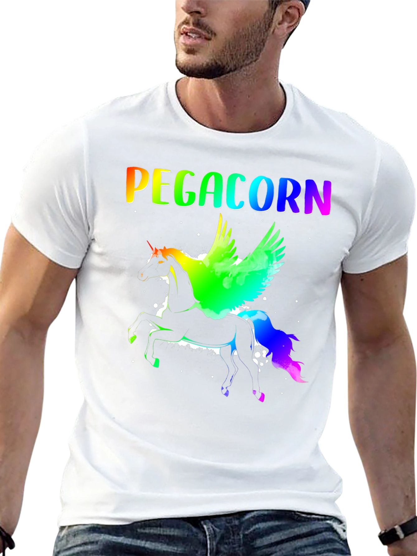 Pegacorn Rainbow Graphic Tee