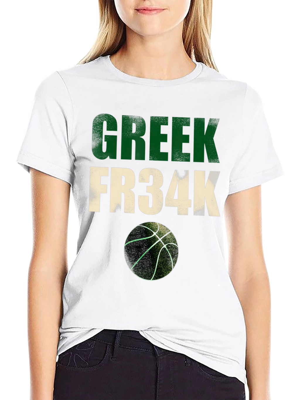 Greek Fr34k Basketball Graphic Tee