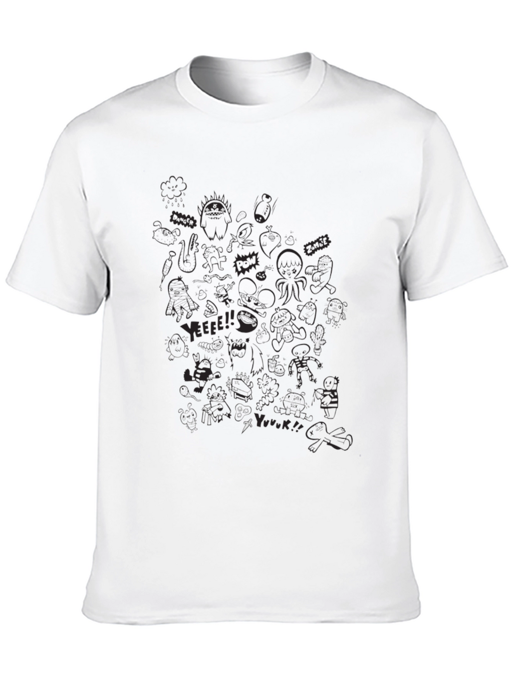 Black Graphic Print Crew Neck T-Shirt