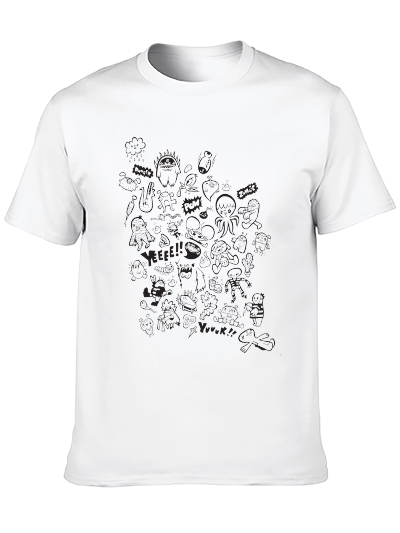 Black Graphic Print Crew Neck T-Shirt