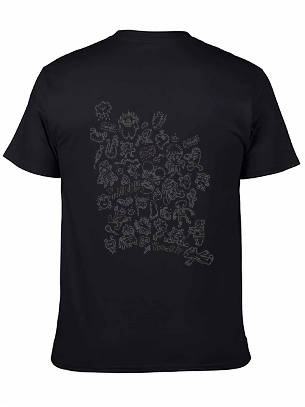 Black Graphic Print Crew Neck T-Shirt