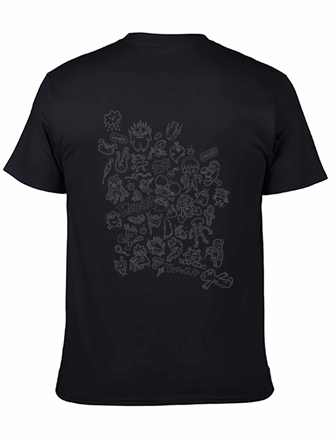 Black Graphic Print Crew Neck T-Shirt