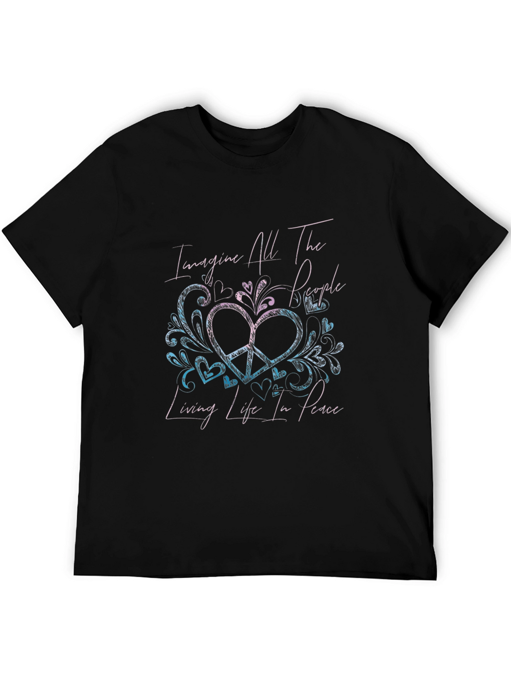 Imagine Peace T-Shirt - Unique Heart Design