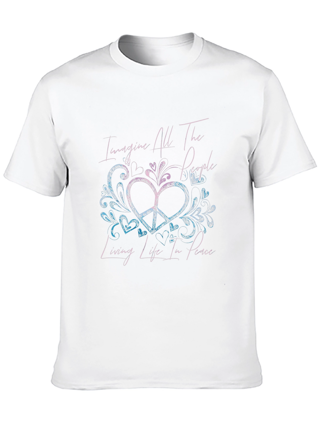 Imagine Peace T-Shirt - Unique Heart Design