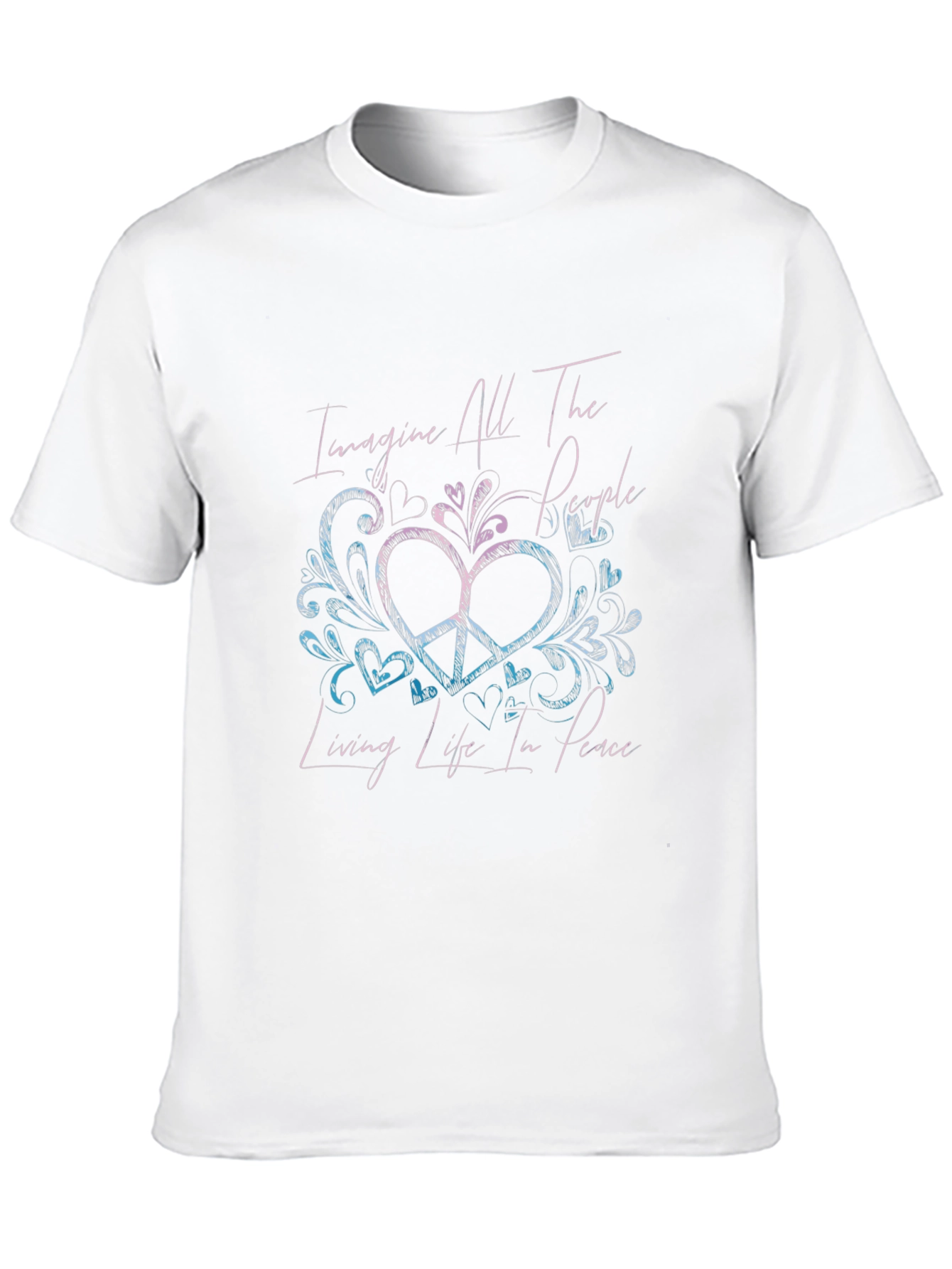 Imagine Peace T-Shirt - Unique Heart Design