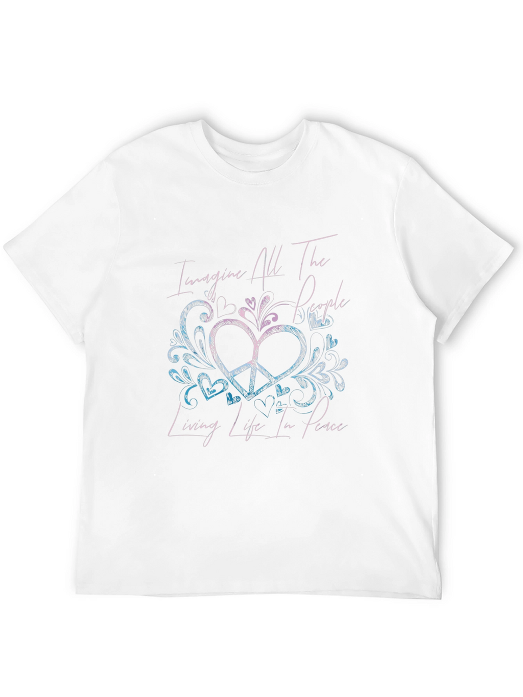 Imagine Peace T-Shirt - Unique Heart Design