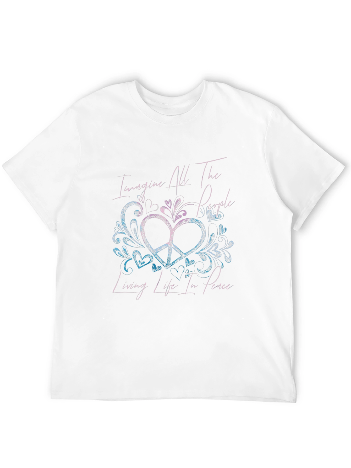 Imagine Peace T-Shirt - Unique Heart Design