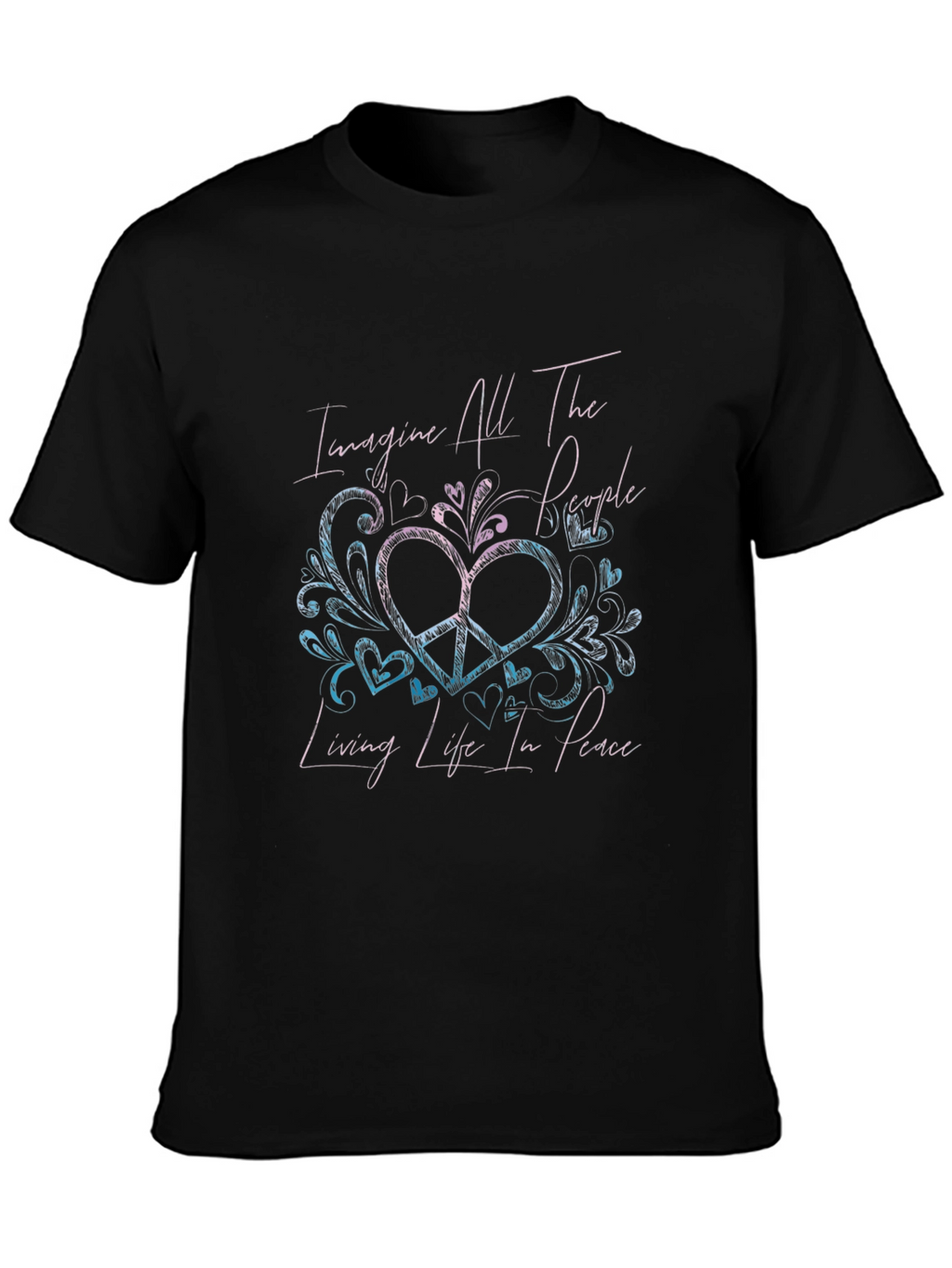 Imagine Peace T-Shirt - Unique Heart Design