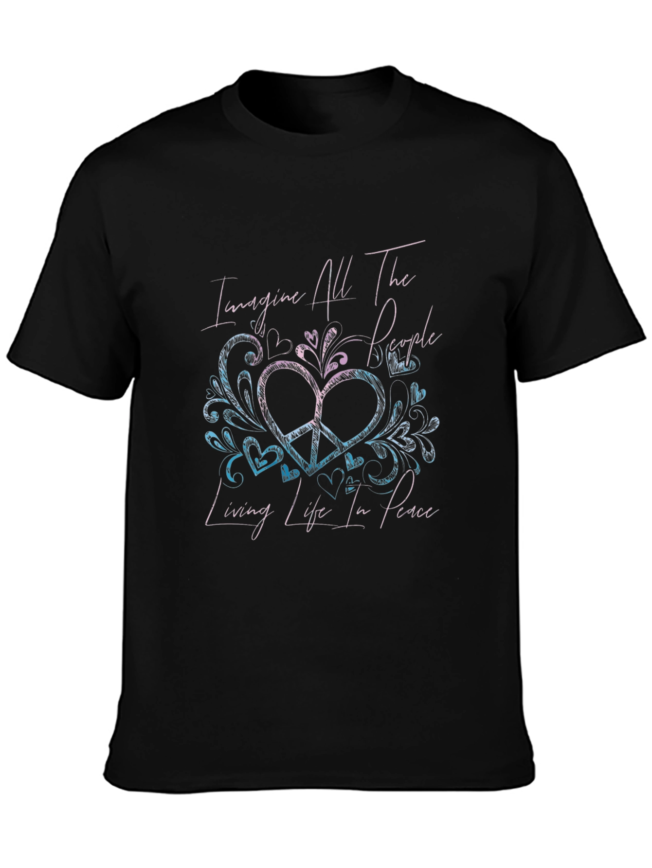 Imagine Peace T-Shirt - Unique Heart Design
