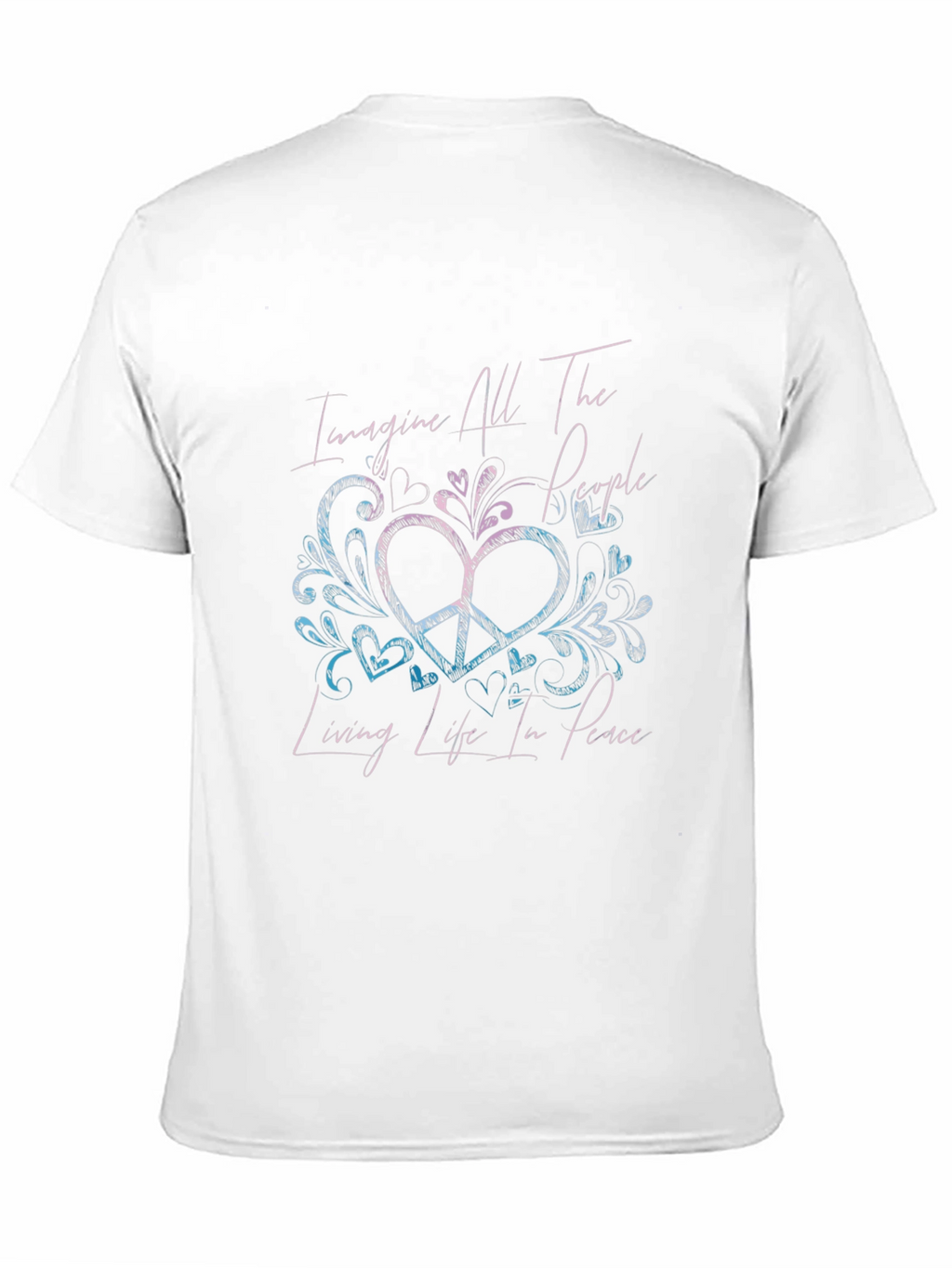Imagine Peace T-Shirt - Unique Heart Design