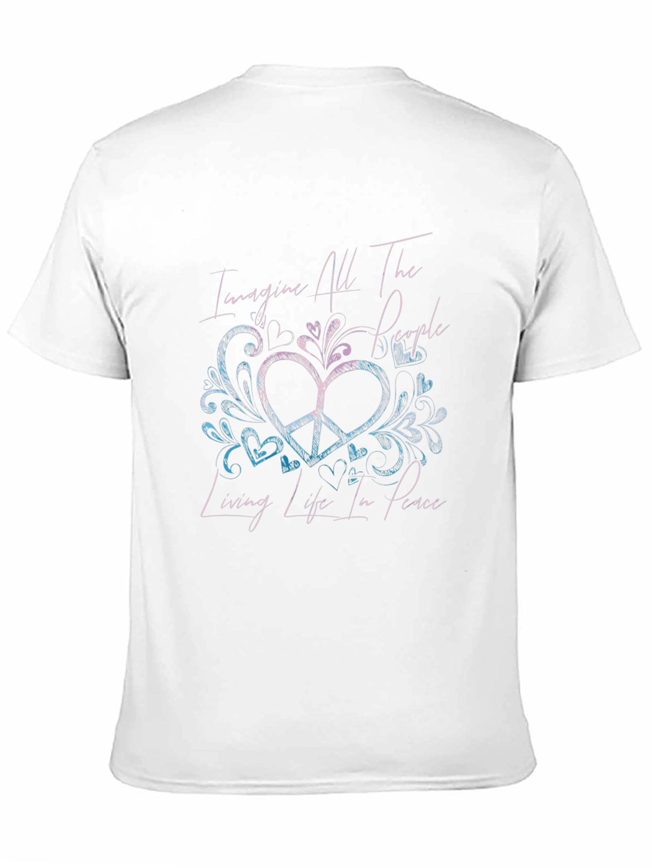 Imagine Peace T-Shirt - Unique Heart Design