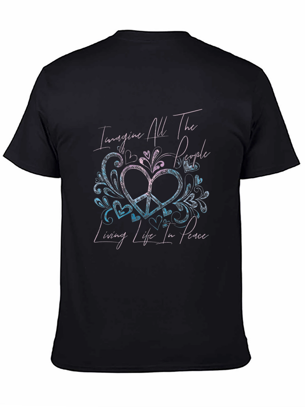 Imagine Peace T-Shirt - Unique Heart Design
