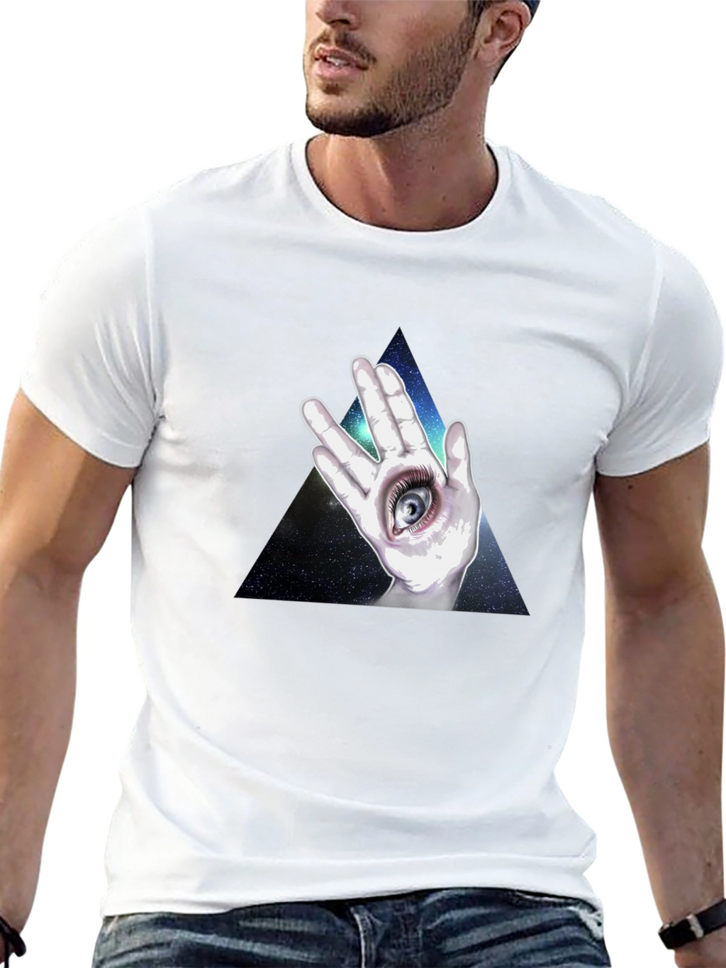 All Seeing Eye Hand Graphic T-Shirt - Black