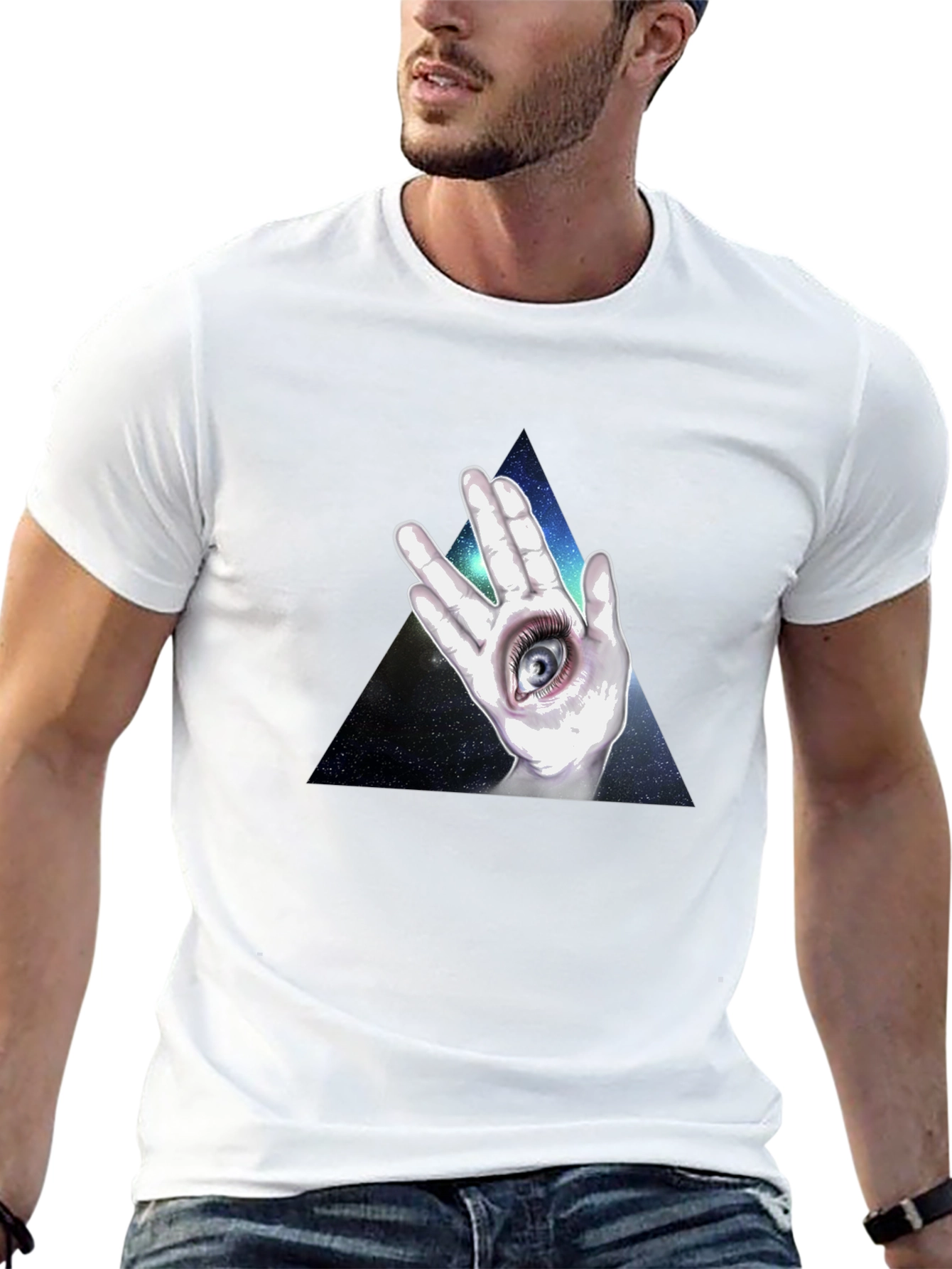 All Seeing Eye Hand Graphic T-Shirt - Black