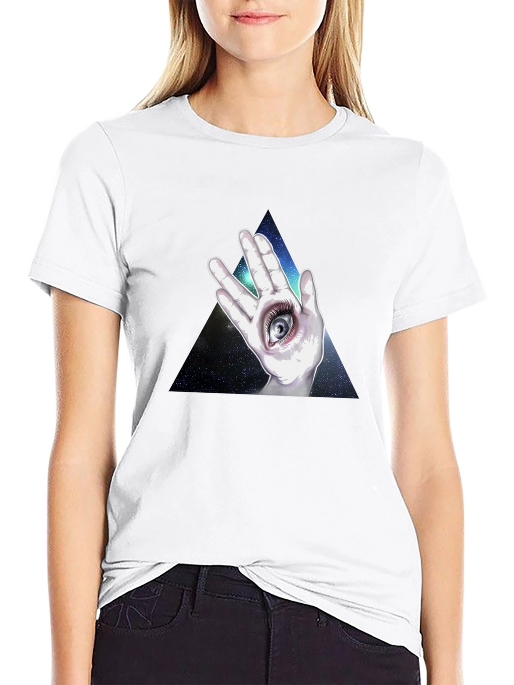 All Seeing Eye Hand Graphic T-Shirt - Black