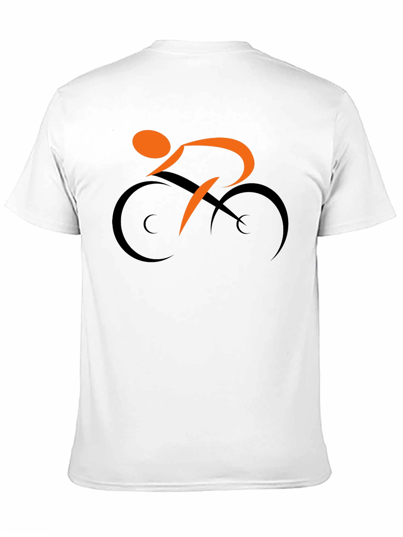 Stylish Cyclist Graphic Tee - Black Cotton Blend