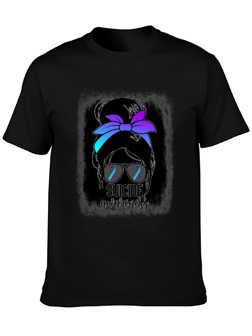 Suicide Awareness Messy Bun Graphic Tee
