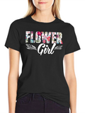 Flower Girl Floral Graphic T-Shirt