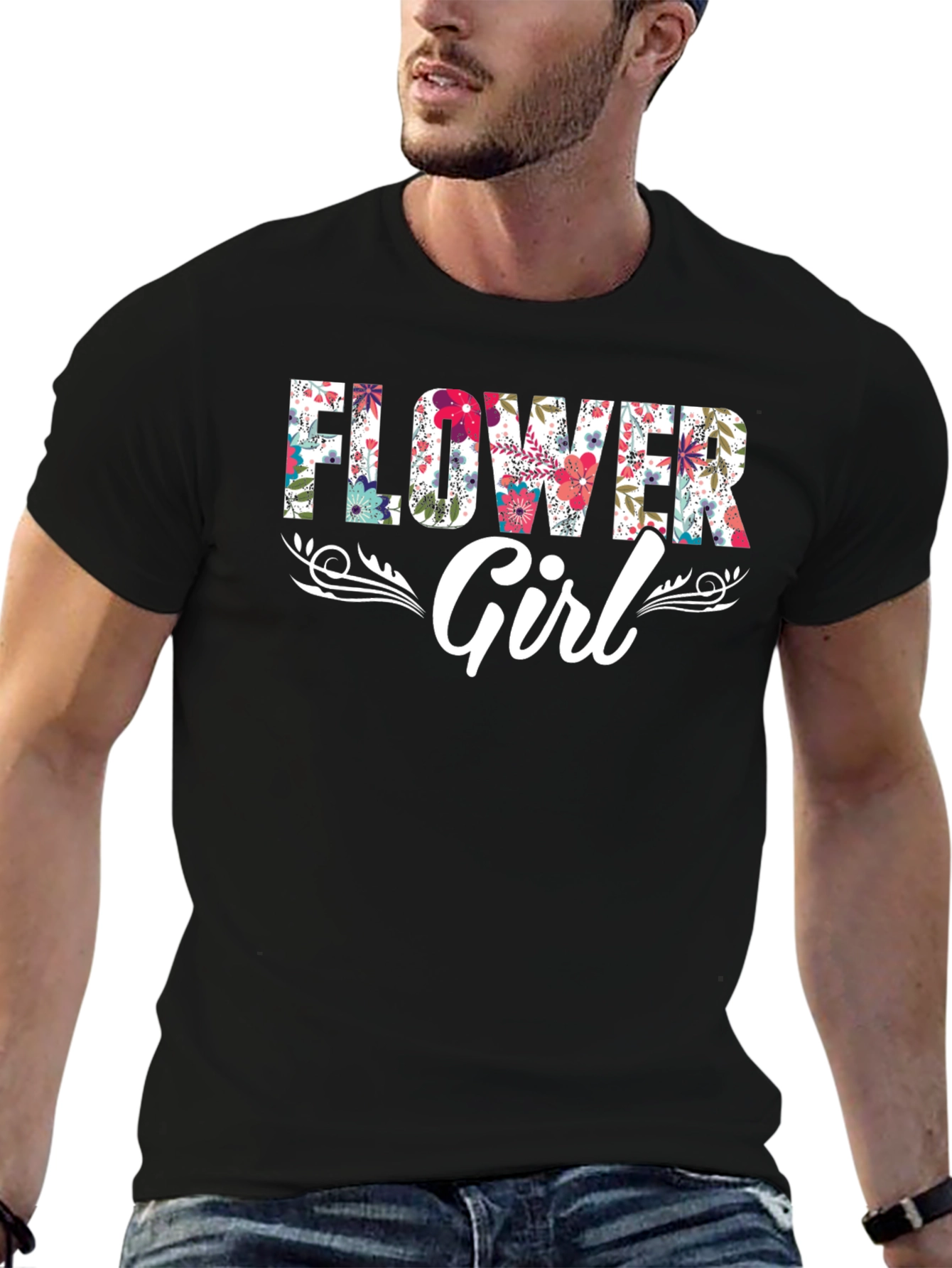 Flower Girl Floral Graphic T-Shirt