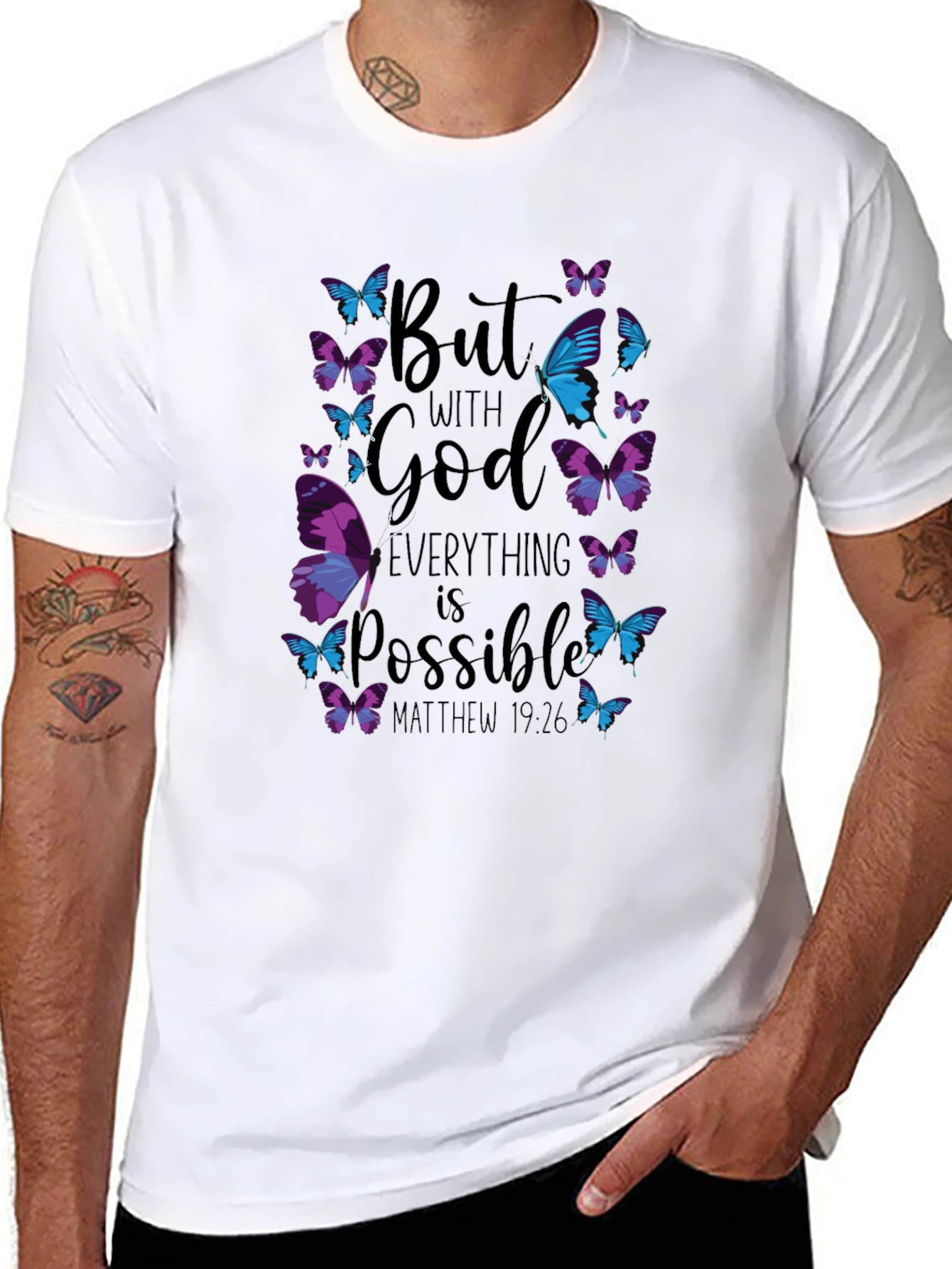 Faith-Inspired Butterfly Graphic T-Shirt