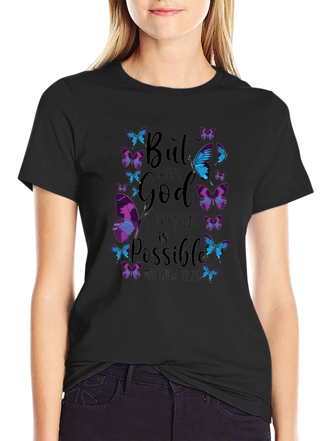 Faith-Inspired Butterfly Graphic T-Shirt
