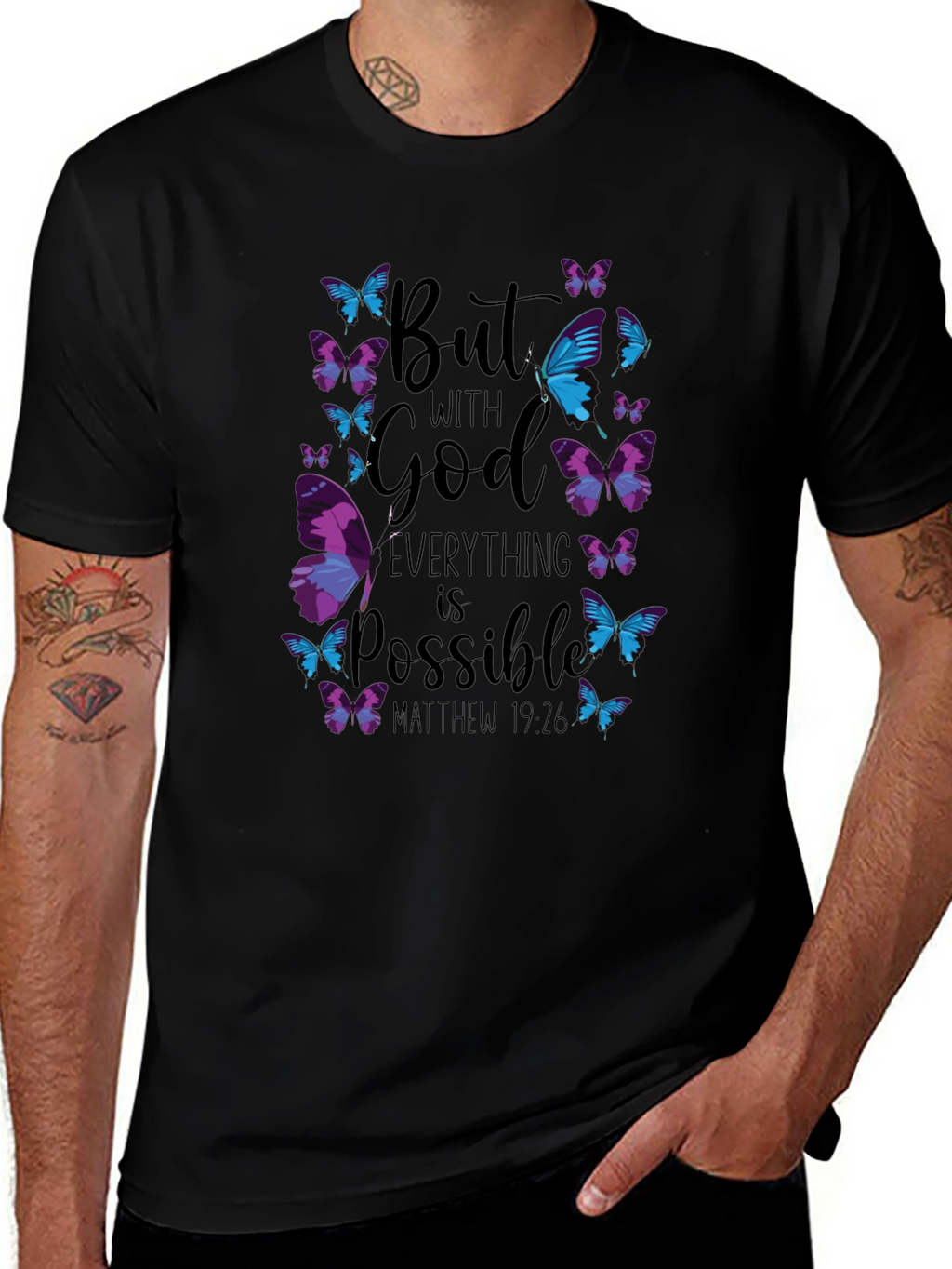Faith-Inspired Butterfly Graphic T-Shirt