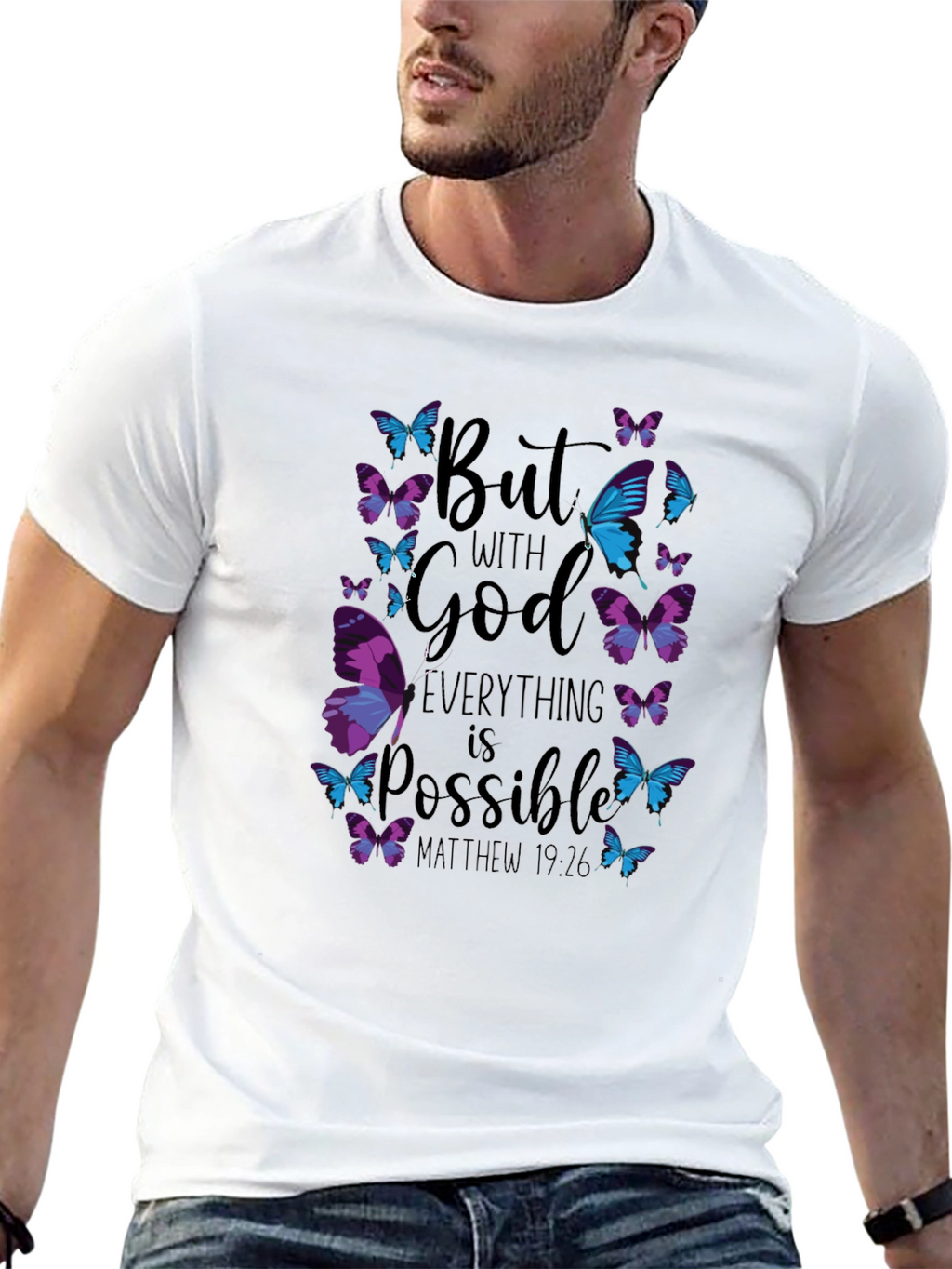 Faith-Inspired Butterfly Graphic T-Shirt