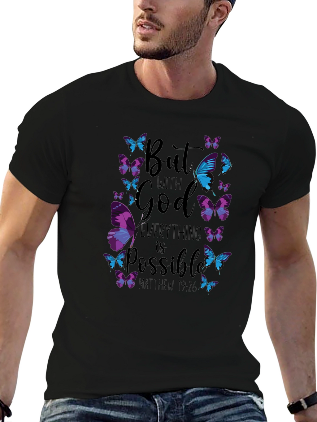 Faith-Inspired Butterfly Graphic T-Shirt