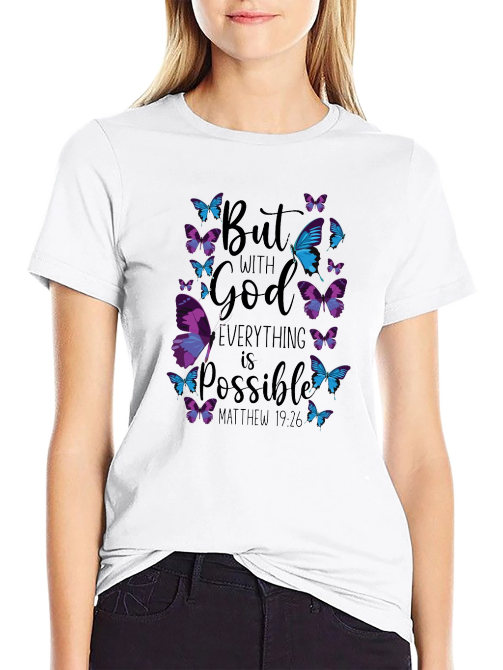 Faith-Inspired Butterfly Graphic T-Shirt