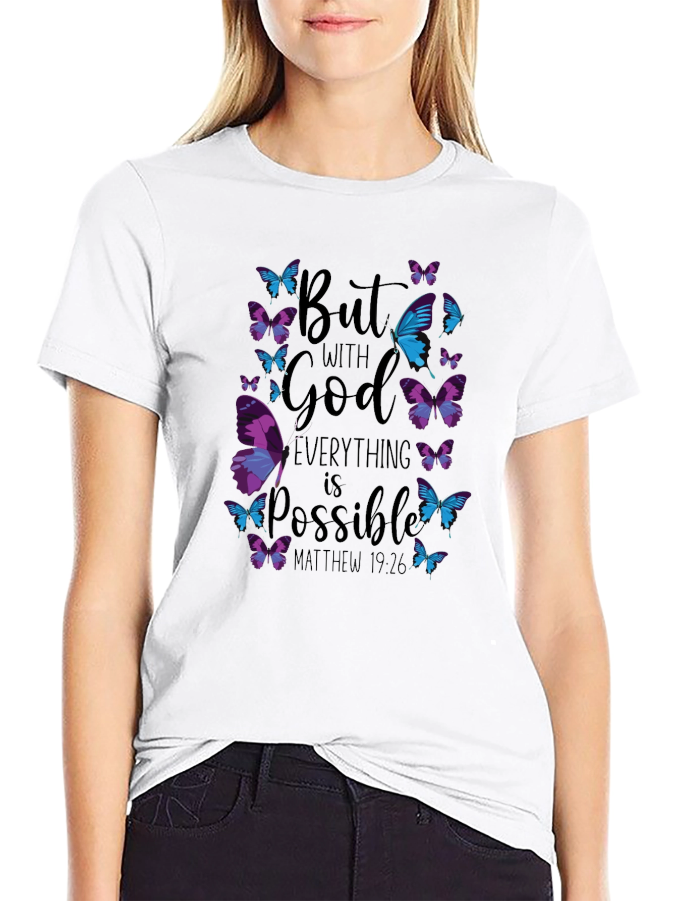 Faith-Inspired Butterfly Graphic T-Shirt