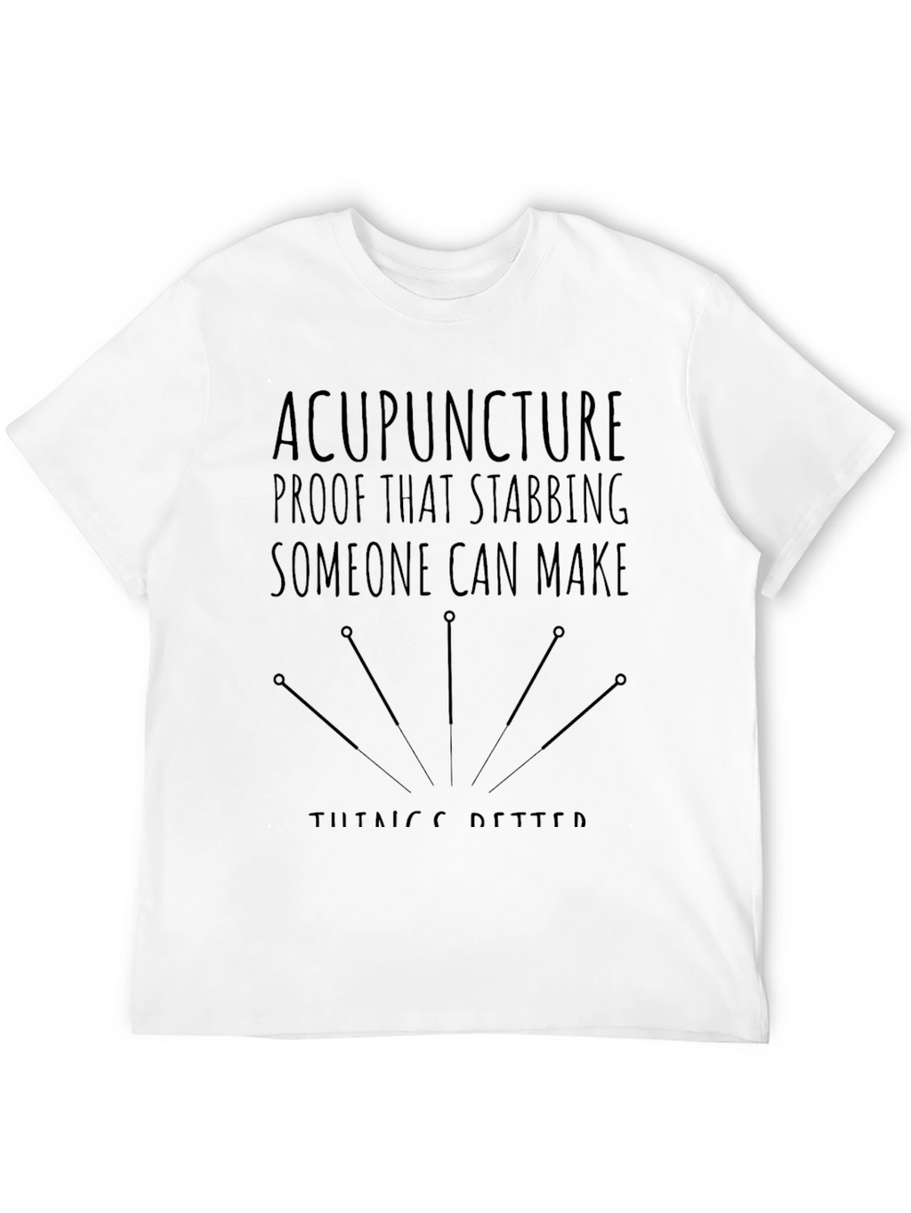 Acupuncture Stabbing Humor Graphic Tee - Black