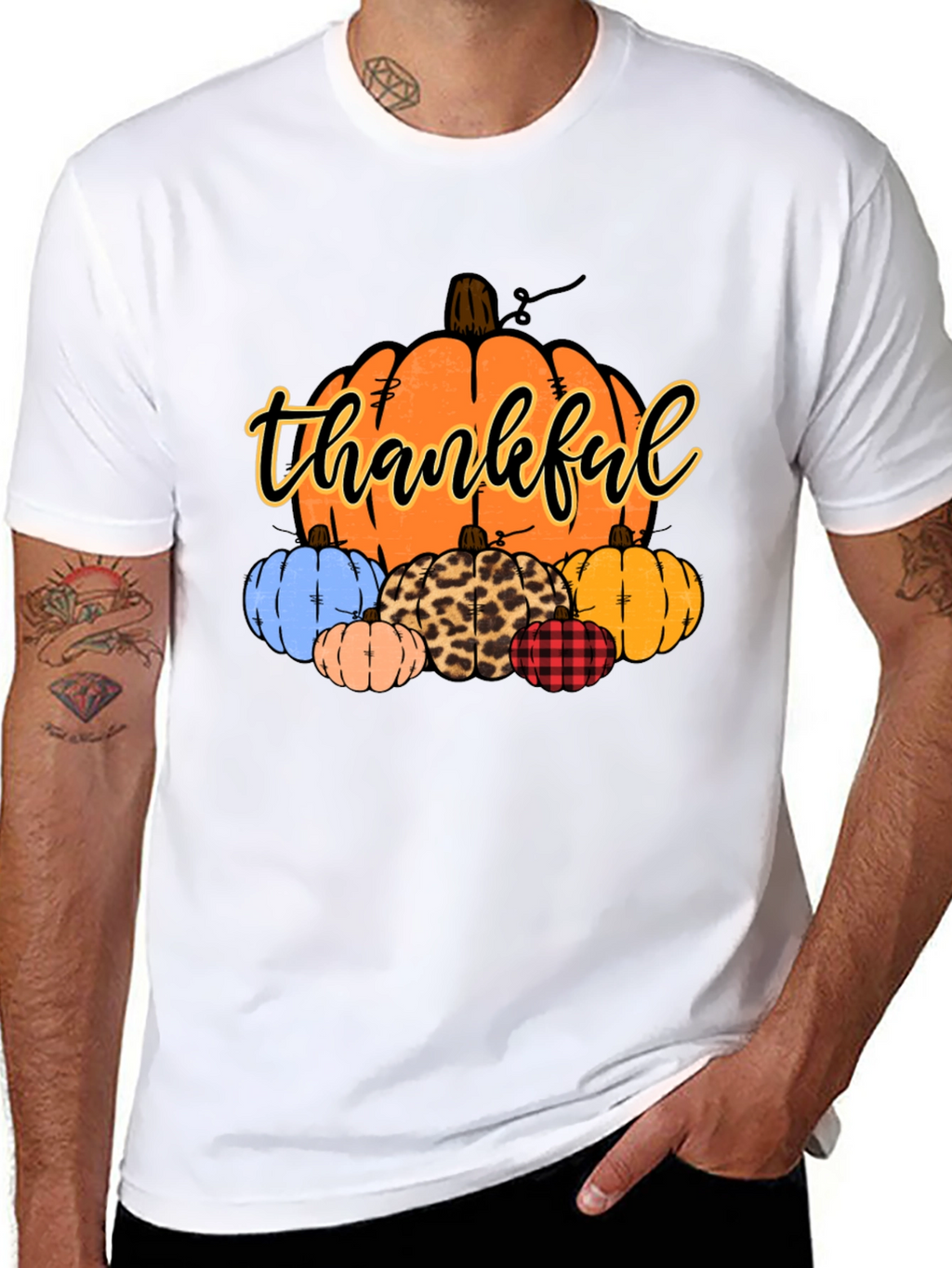 Thankful Pumpkin Patch Black T-Shirt