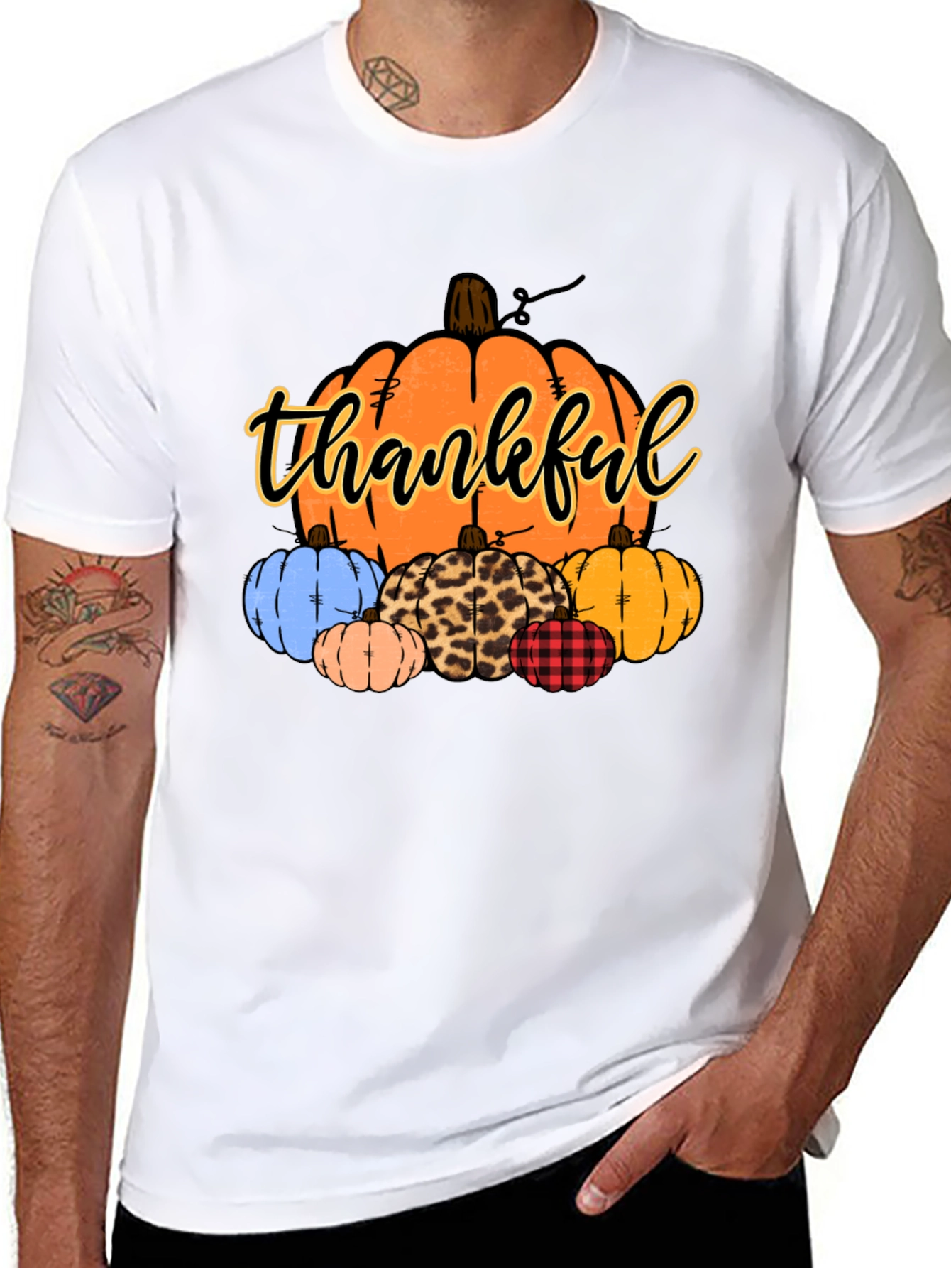 Thankful Pumpkin Patch Black T-Shirt