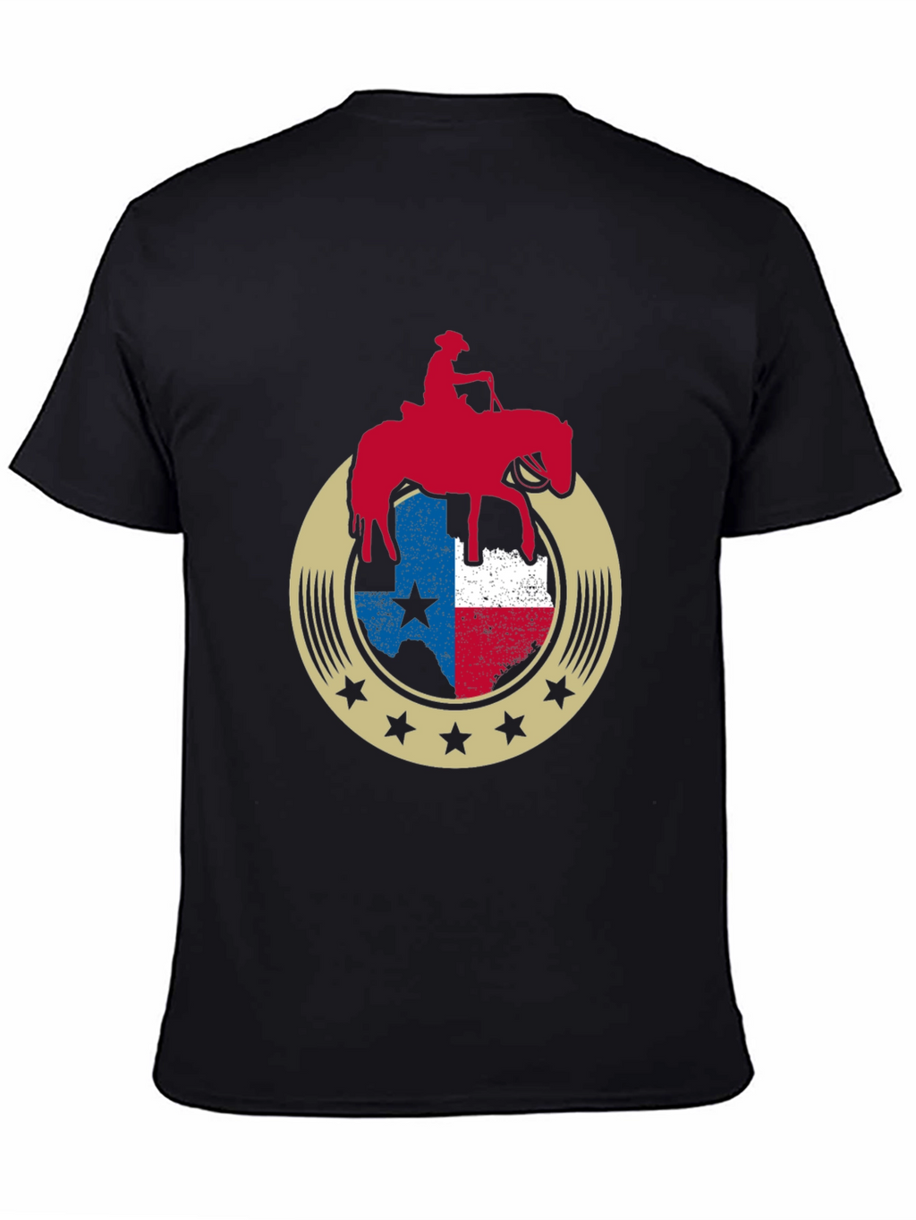 Texas Pride Horse Rider Graphic Tee - Black