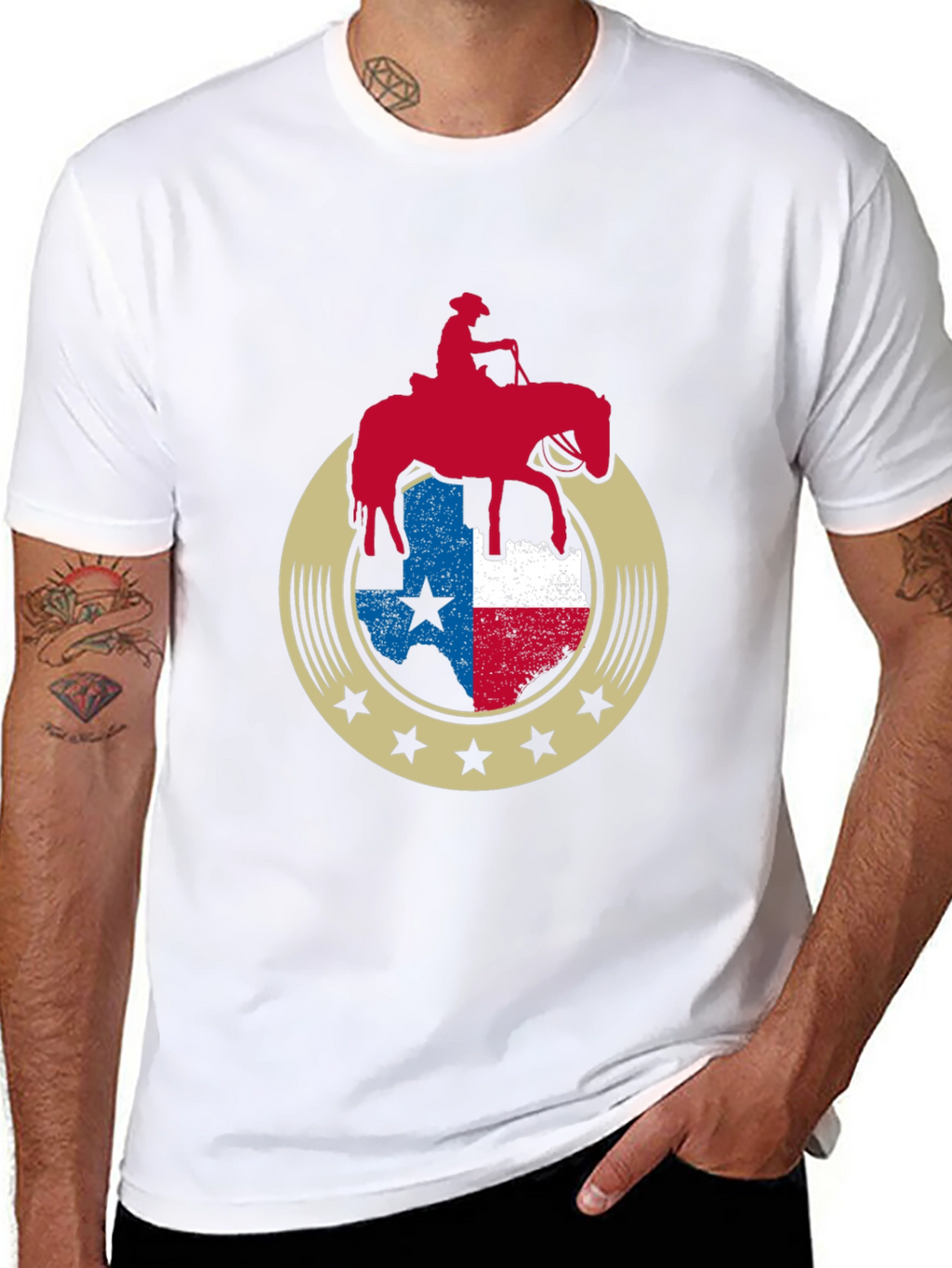 Texas Pride Horse Rider Graphic Tee - Black